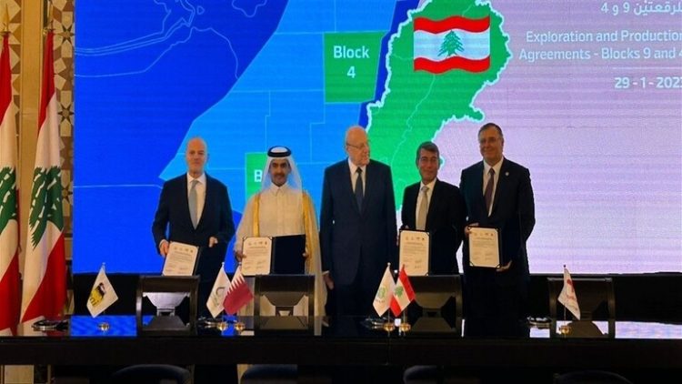لبنان يوقع اتفاقية نفطية مع تحالف شركات الطاقة القطرية والفرنسية والإيطالية